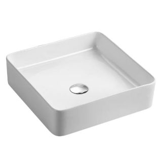 Раковина накладная Azario 40х40х11 фаянс, цвет Белый (AZ2179)